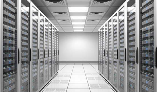 Rows of Server Racks in Data Center