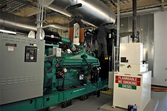 Indoor Emergency Generator and Auxiliary Systems