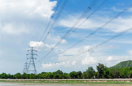 High Voltage Tower and Power Lines