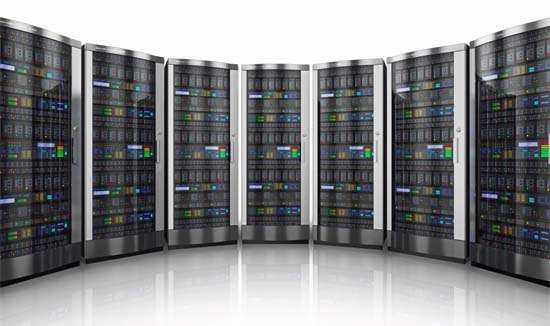 Network Server Row in Data Center