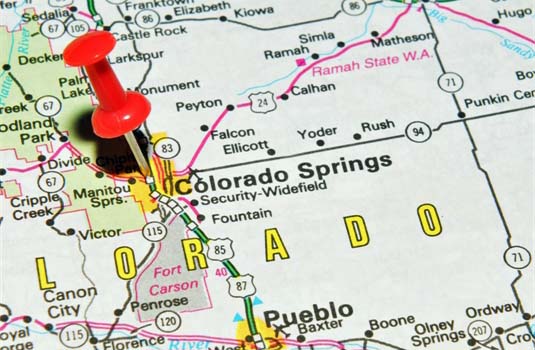Map Featuring Colorado Springs